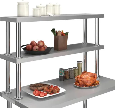 Obrázek produktu pro vidaXL dvoustupňová pracovní deska 120 x 30 x 65 cm nerezová ocel