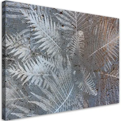 Produktbild von Leinwandbild Farnblätter Naturpflanzen 120x80 Feeby Grau bild für die wand bereit zum aufhängen
