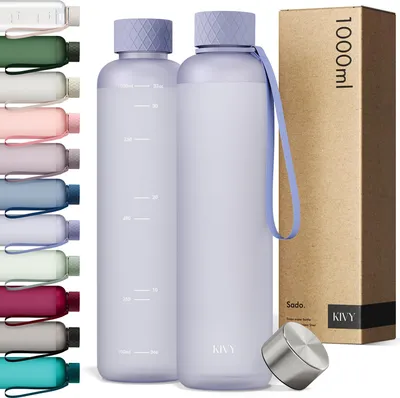 Produktbild von KIVY Trinkflasche 1l - Kohlensäure geeignet & Auslaufsicher - Für Sport, Schule & Büro - Sport Trinkflasche Gym - Wasserflasche Sprudel geeignet