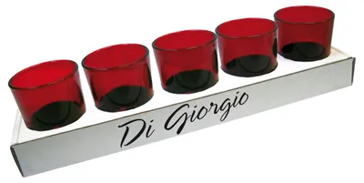 Immagine prodotto di Set di 5 portacandele a forma di tealight in vetro colorato