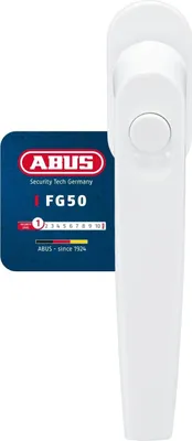 Produktbild von ABUS Fenstergriff FG50 - Fensterschloss mit verriegelbarem Druckknopf - 78773 - Weiß