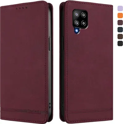 Image de Etui pour Samsung Galaxy A42 5G, étui rétro en cuirPolyuréthaneavec support et fentes pour cartes de crédit Rouge