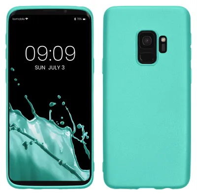 Produktbild von kwmobile Handyhülle für Samsung Galaxy S9 Hülle - Silikon Case metallisch schimmernd - Schutzhülle Cover - Metallic Türkis
