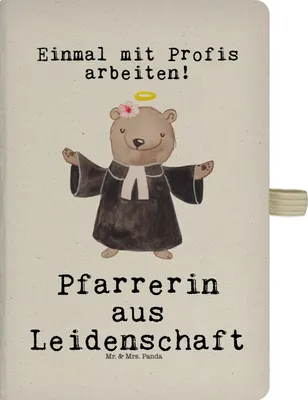 Produktbild von Mr. & Mrs. Panda notizbuch Pfarrerin Leidenschaft - Transparent - Geschenk, Lustig, Tagebuch, Skizzenbuch, Kirche, A5, Spruch, Pastorin, Witzig, Adressbuch, Journal