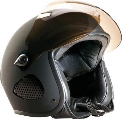 Produktbild von Bores Helm SRM Slight 2 Leder Jethelm matt Black ohne ECE 22.05 Prüfung, entspricht nicht der StVO-S