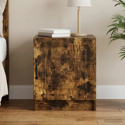 Productafbeelding van vidaXL Nachtkastje, gerookt eikenfineer, 43 x 34,5 x 47 cm, houtvezelplaat