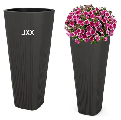 Produktbild von Blumenkübel mit herausnehmbarem Einsatz, rund, dekorativ (Anthrazit, XXL)