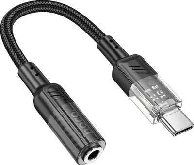 Produktbild von HOCO Adapter AUX Typ C auf Klinke 3,5 mm LS37 0,15 m transparent schwarz