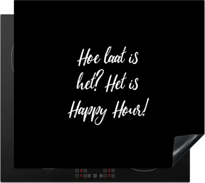 Produktbild von KitchenYeah© Herdabdeckplatte Wie spät ist es? Es ist Happy Hour! - Trinken - Zitate - Sprichwörter - Alkohol , 58x51cm, Küche Deko, Glaskeramikkochfeld Herdabdeckung, Abdeckplatte fùr Kochfeld