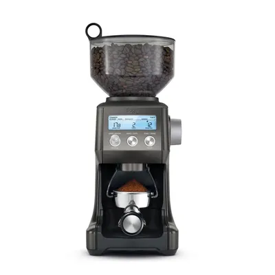 A front view of a coffee grinder.