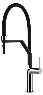 Produktbild von Gessi 60315, Ziehen, Schwarz, Chrom, Hebelgriffe, Einzelbild, 3/8", Typ C