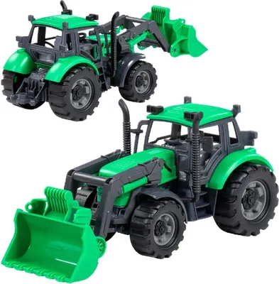 Productafbeelding van Van der Meulen tractor speelgoed, groene graafmachine voor buiten