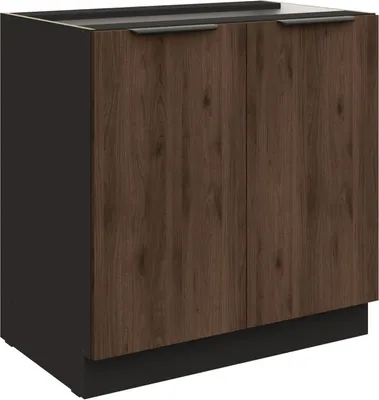 Produktbild von Küchen Unterschrank 80 cm Küche MONZA Okapi Nußbaum Küchenzeile Küchenblock