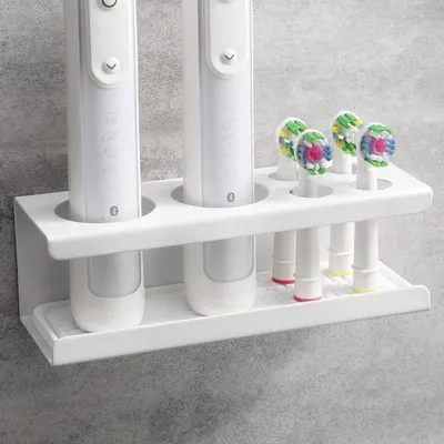 Produktbild von Zahnbürstenhalter Elektrische Zahnbürste Wand Selbstklebend Edelstahl Weiß 1 Stück