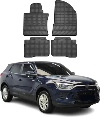 Image de Tapis de Sol pour Ssangyong Korando 2019-2022 Caoutchouc Noir