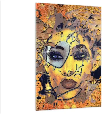 Produktbild von Bilder auf glas - Einteilig - Gesicht Frau - 80x120cm - Glasbilder - Wandbilder - Bilder - zum Aufhängen bereit - Wanddekoration aus Glas - Glas Bilder - Wandbild auf Glas - GPA80x120-3513