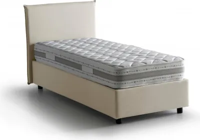 Produktbild von Einzelbett Dban, Containerbett mit Stoffbespannung, 100%  Italy, Frontöffnung, mit Matratze Cm 90x190 enthalten, Beige