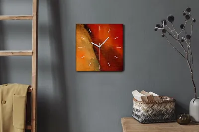 Produktbild von Coloray Hodiny Unikátní 30x30 cm  Tiché hodiny Pro obývací pokoj a kuchyň Nástěnné hodiny Plátno Bílé ručičky hodin - Textura plátna a barev