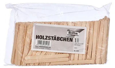 Immagine prodotto di folia 2291 folia Holzstäbchen, Länge: 114, naturfarben