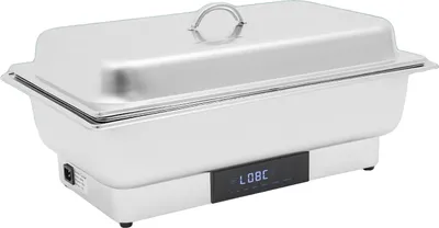Produktbild von Chafing Dish, Elektrische Heizplatte, 9L Große Lebensmittelwanne, Edelstahlmaterial, Touchscreen-Steuerung, Drei-Pfannen-Kapazität