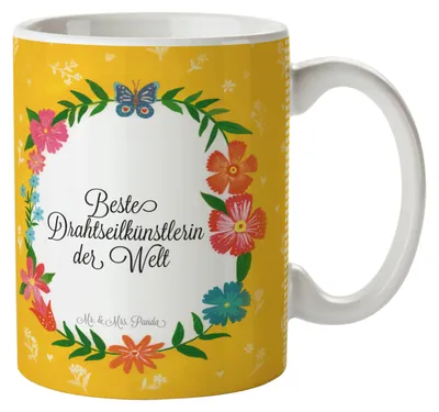 Produktbild von Mr. & Mrs. Panda Tasse Drahtseilkünstlerin - Geschenk, hochwertige, Kaffeetasse, Becher, Diplom, Pott, Rente, Ausbildung, Berufsschule, Teetasse, Berufsausbildung