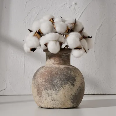 Keramik-Vase, rustikal, 15 cm, Terrakotta, für Tisch & Regal