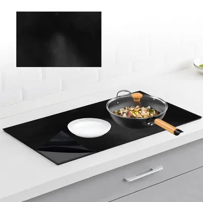 Productafbeelding van Beschermmat voor inductiekookplaten, antislip siliconen, 52 x 80 cm, zwart