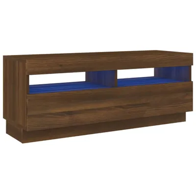 Produktbild von vidaXL TV-Schrank mit LED-Leuchten Braun Eichen-Optik 100x35x40 cm