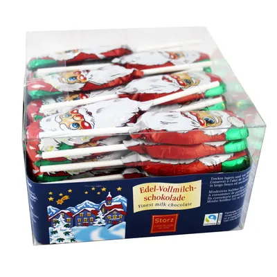 Obrázek produktu pro Storz Father Christmas mléčné čokoládové lízátko 50 kusů 750g