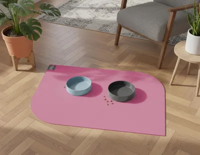 Produktbild von SANOZOO® - Napfunterlage Blatt -  Futtermatte in Rosa 60 x 90 cm