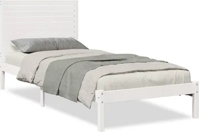 Produktbild von vidaXL Massivholzbett Extra Lang ohne Matratze Weiß 90x220 cm