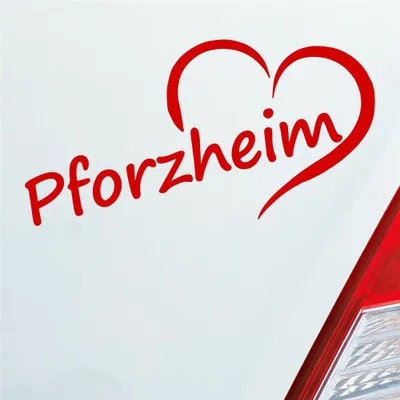 Produktbild von Auto Aufkleber Pfortzheim Herz Stadt City Love Liebe Heimat 16x8 cm Rot Sticker Heckscheibenaufkleber