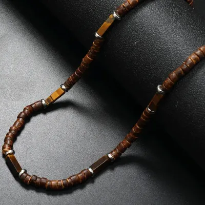 Immagine prodotto di Collana Abelardo Marrone - Eleganza e Stile per Uomini KP34054