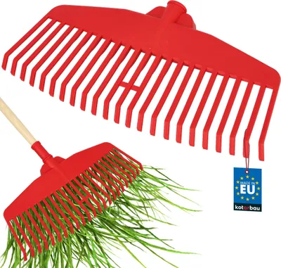 Immagine prodotto di KOTARBAU® Rastrello Per Foglie Plastica 48 cm Rastrello Giardino Extra-Click Senza Manico Rastrelli Per Erba Rosso