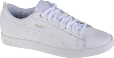 Produktbild von PUMA Smash v2 Leather, Weiblich, Erwachsener, Modische Sneakers, Weiß, Einfarbig, Schnürverschluss