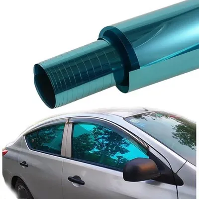 Produktbild von Spiegelfolie Scheiben Tönung Folie Auto, Blau 10% VLT 50x300cm