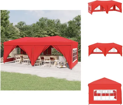 Produktbild von vidaXL Partyzelt Faltbar mit Seitenwänden Rot 3x6 m -  Pavillons & Partyzelte