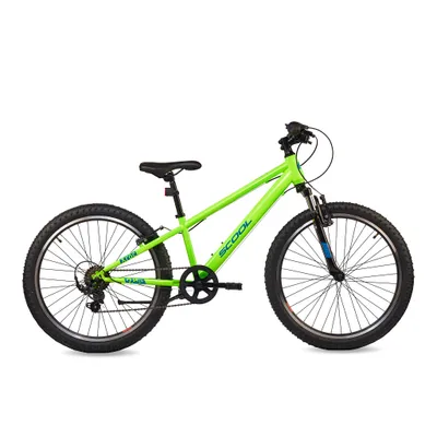 Immagine prodotto di Bicicletta per bambini da 24 pollici, 6 marce, MTB per bambini, S’COOL Xroc, dai 7 agli 11 anni, 130-150 cm, verde neon/blu oceano