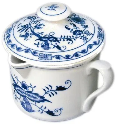 Obrázok produktu pre Český porcelánový hrnček Cibulák 0,90 l, s pokrievkou