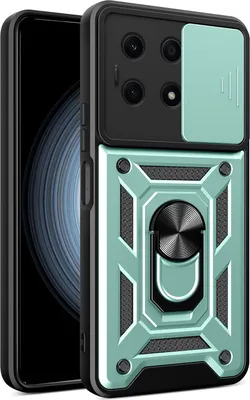 Produktbild von Hülle für Honor X8a mit Ring Ständer Halter Dia Kameraschutz TPU PC Hybrid Handyhülle Grün