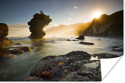 Produktbild von MuchoWow® Poster Sonnenaufgang am Strand in Neuseeland 30x20 cm - Plakate - Print