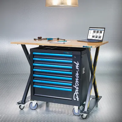 Produktbild von Industrielle Werkbank 120 cm und Werkzeugwagen