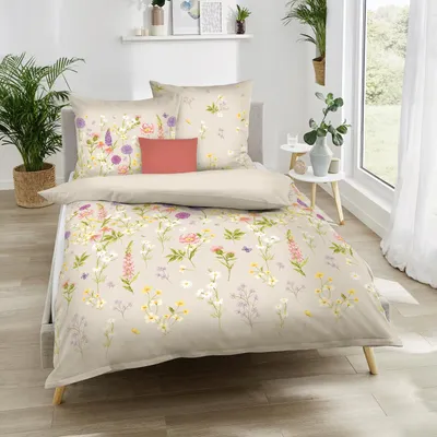 Produktbild von Bettwäsche Kaeppel Satin 300-56 Wiesenblümchen creme 135x200