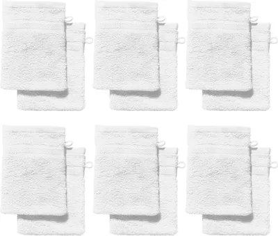 Produktbild von REDBEST Waschhandschuh Chicago" 12er-Pack weiß 15x21 cm"
