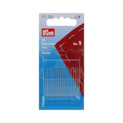 Obrázok produktu pre Šijacie ihly dlhé, č. 9, 0,60 x 34 mm, 20 ks