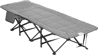 Produktbild von Sonnenliege, klappbar, 1 Seitentasche, 1 Getränkehalter, 68 cm x 186 cm x 48 cm, Schwarz + Weiß