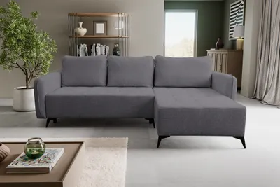 Produktbild von VENASI LUCKY Universell Ecksofa mit Schlaffunktion und Bettkasten Dunkelgrau Schlafsofa Eckcouch Sofa ASTRA 19
