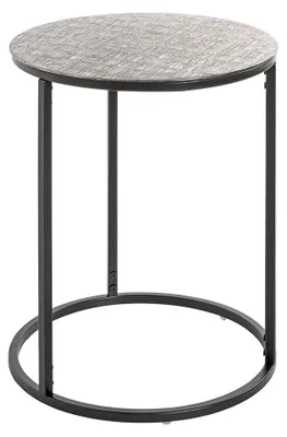 Beistelltisch rund, Metall, schwarz-silber, H 52 cm, Ø 41 cm