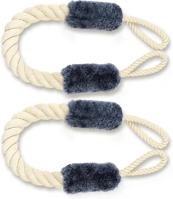 Image de Butoir de porte en corde de coton, 60 cm, lot de 2, pour portes et fenêtres