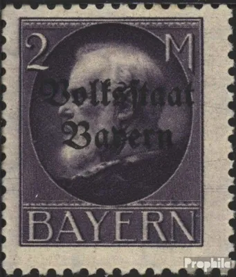 Produktbild von Briefmarken Bayern 1919 Mi 129I A , Friedensdruck postfrisch König Ludwig mit Aufdruck